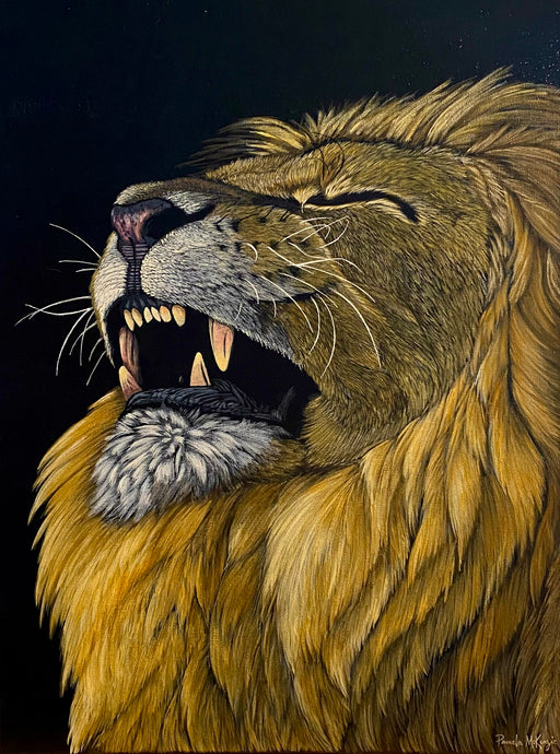 “Fierce” Acrylic Lion Painting