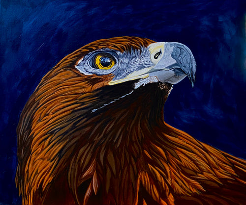 Hunter’s Gaze Acrylic Eagle Painting