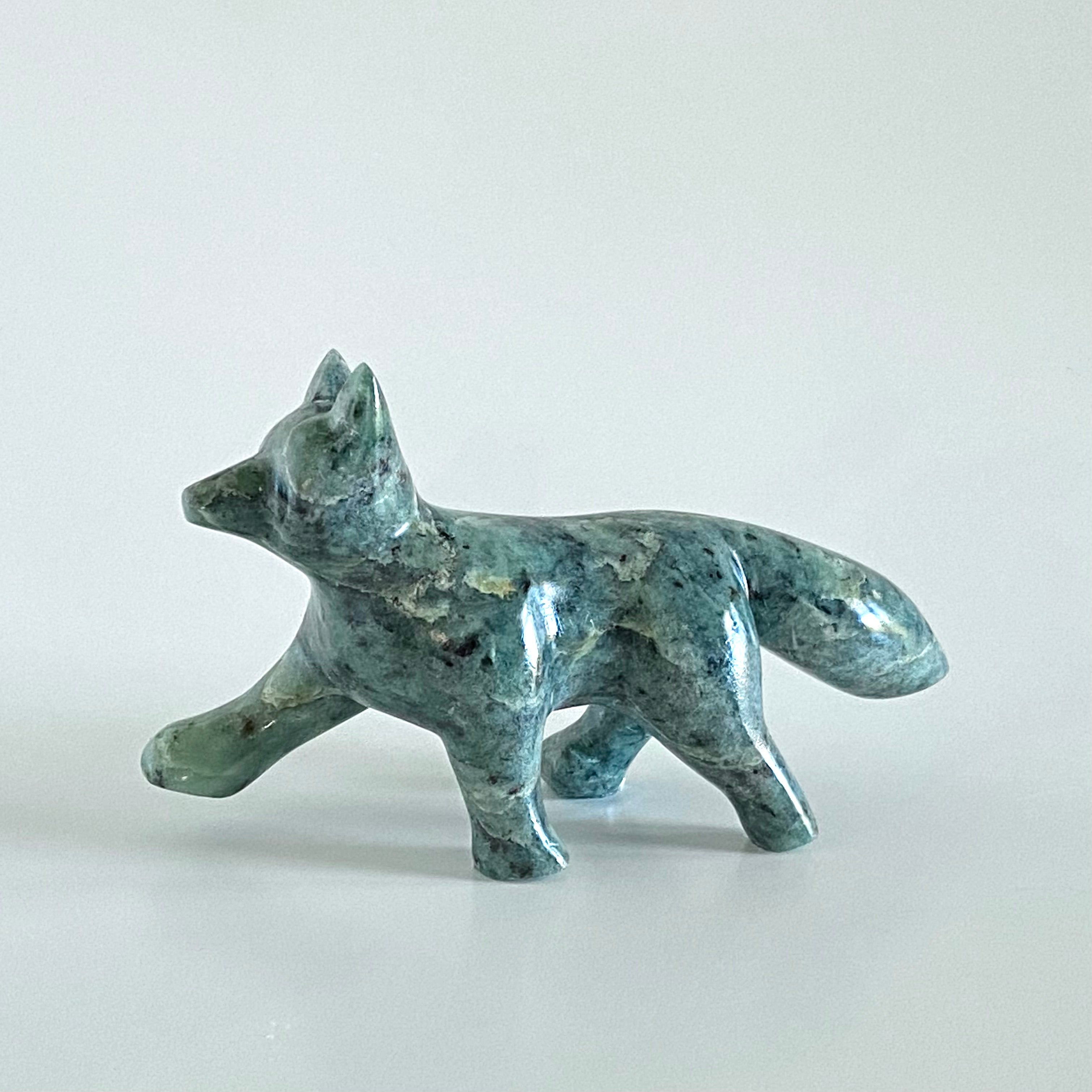 Soapstone Fox Carving by Canadian wildlife artist - Silverline Fine Art