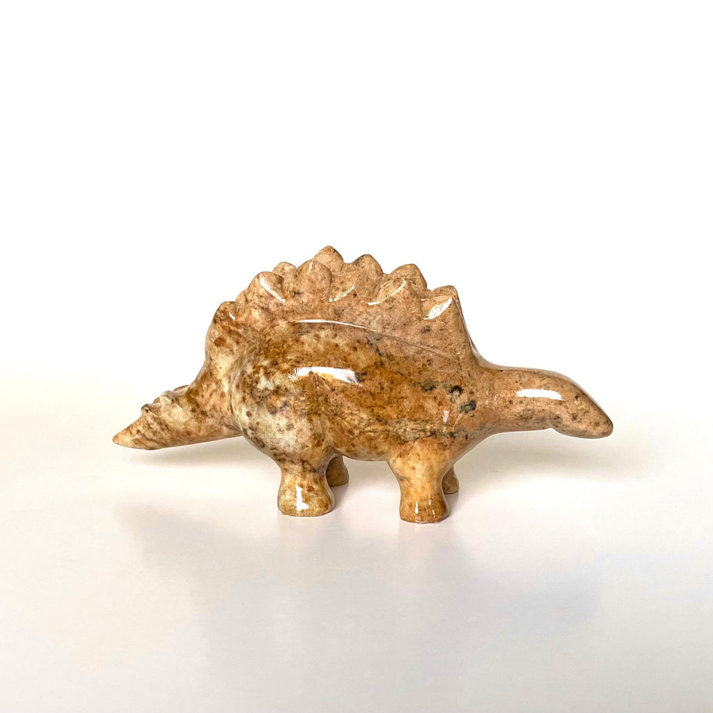 Stegosaurus soapstone carving by Canadian wildlife artist - Silverline Fine Art