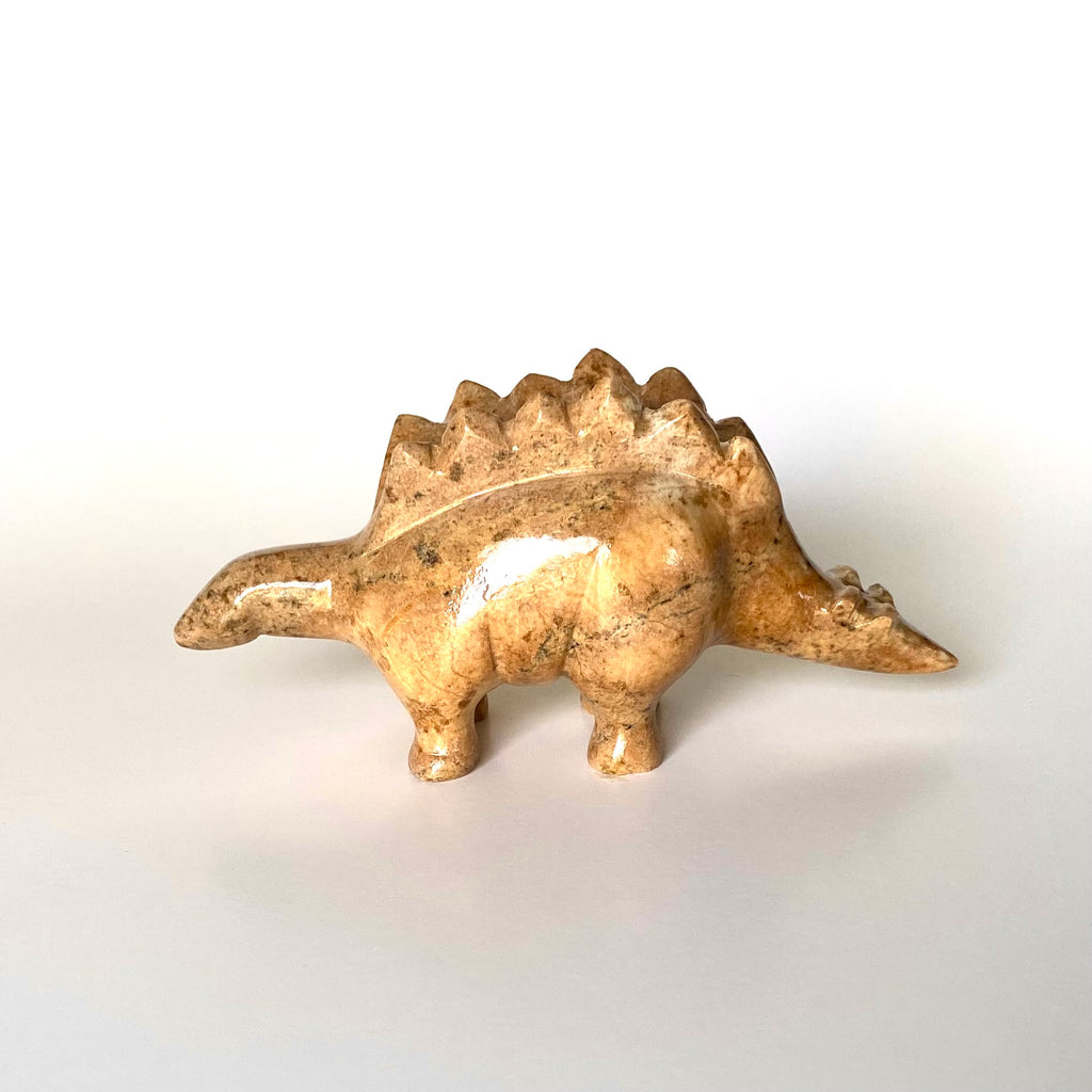 Stegosaurus soapstone carving by Canadian wildlife artist - Silverline Fine Art