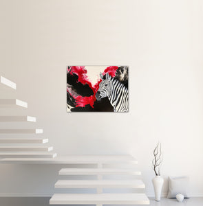 “Red Dawn” Acrylic Zebra Painting