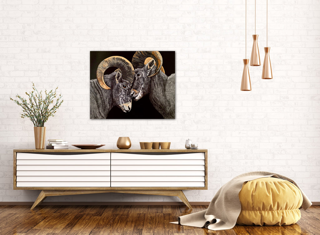 Lean on Me - Bighorn Sheep Painting