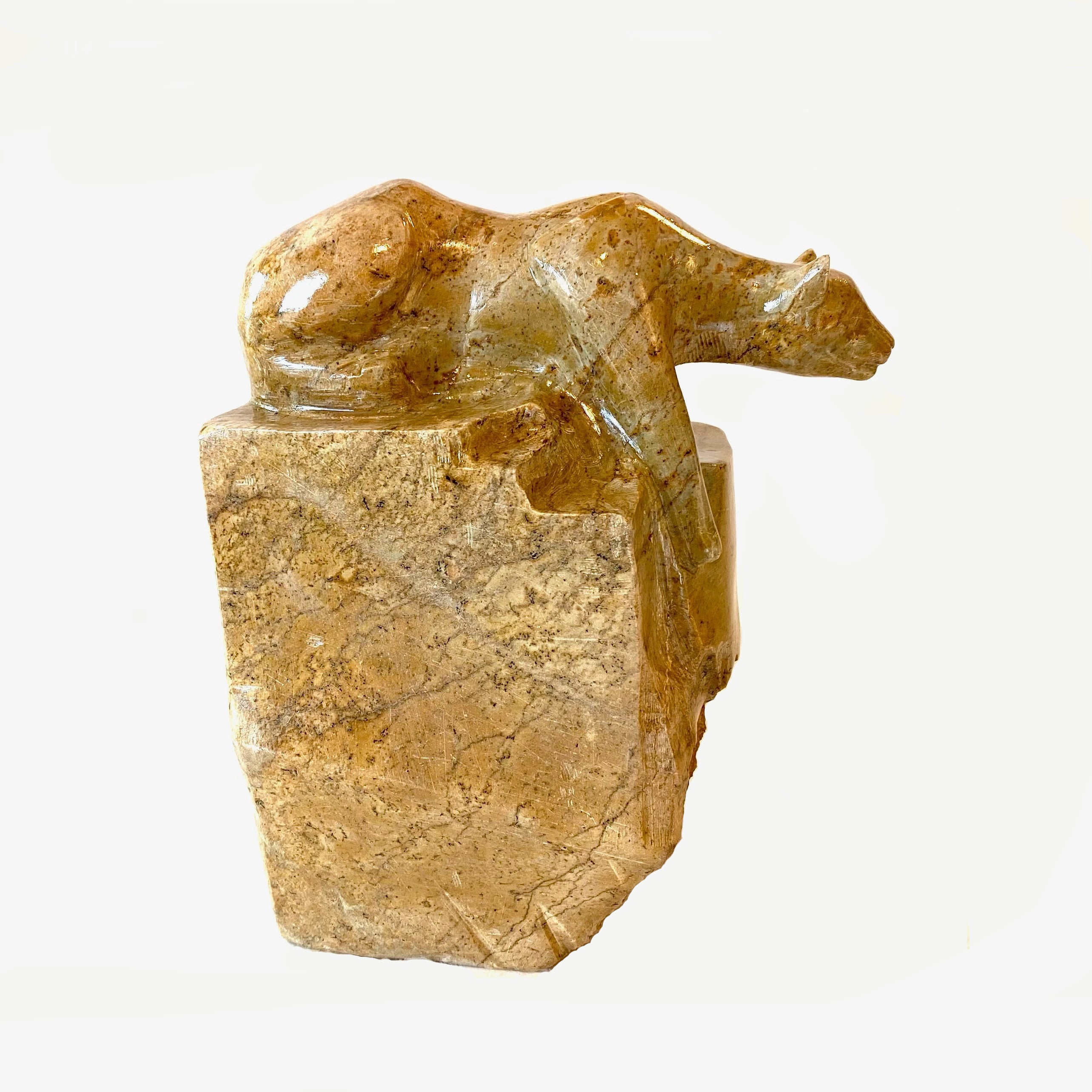 Cougar Soapstone Carving